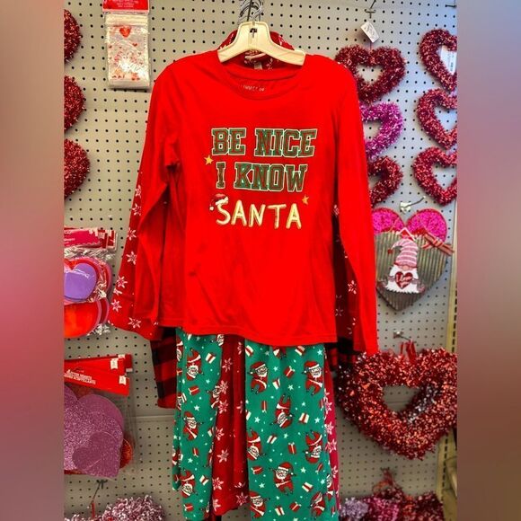 Other - Jammies Ladies Med Red Long Sleeeve " I KNow Santa"